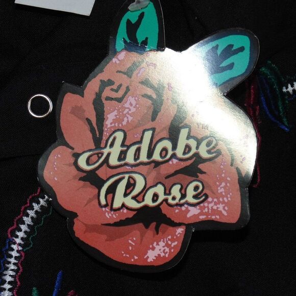 new ADOBE ROSE Shirt, 1X, Horse Embroidery, Snap Front, Black, Long sleeves - Picture 13 of 16